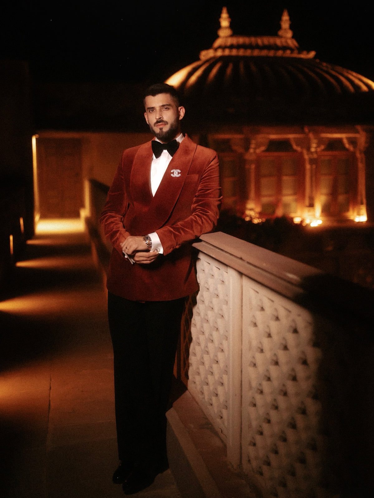 RUST VELVET TUXEDO