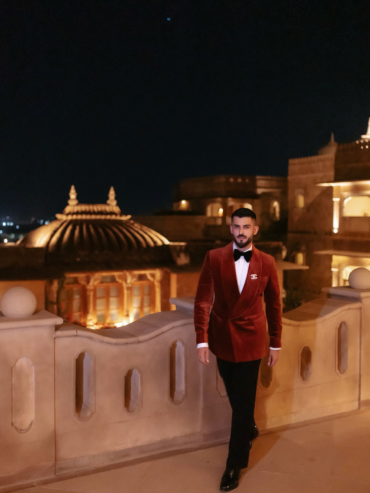 RUST VELVET TUXEDO