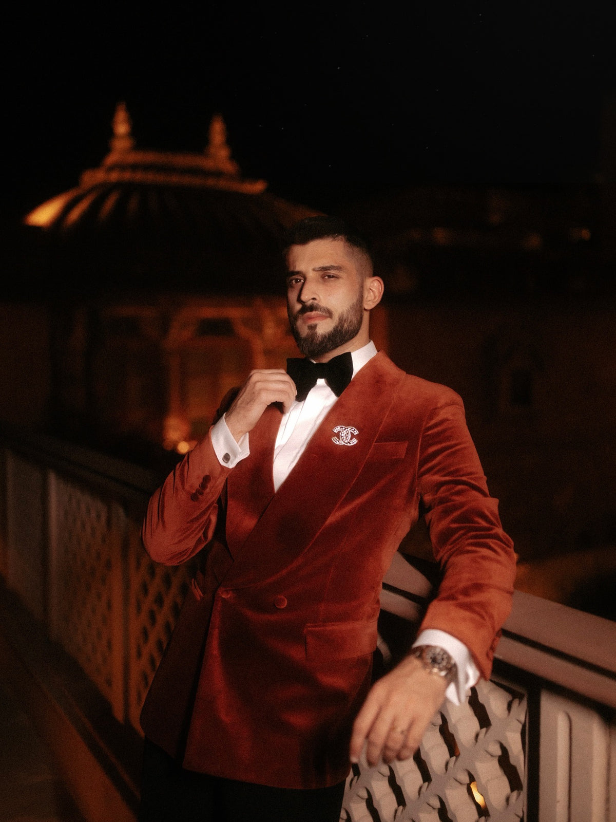 RUST VELVET TUXEDO