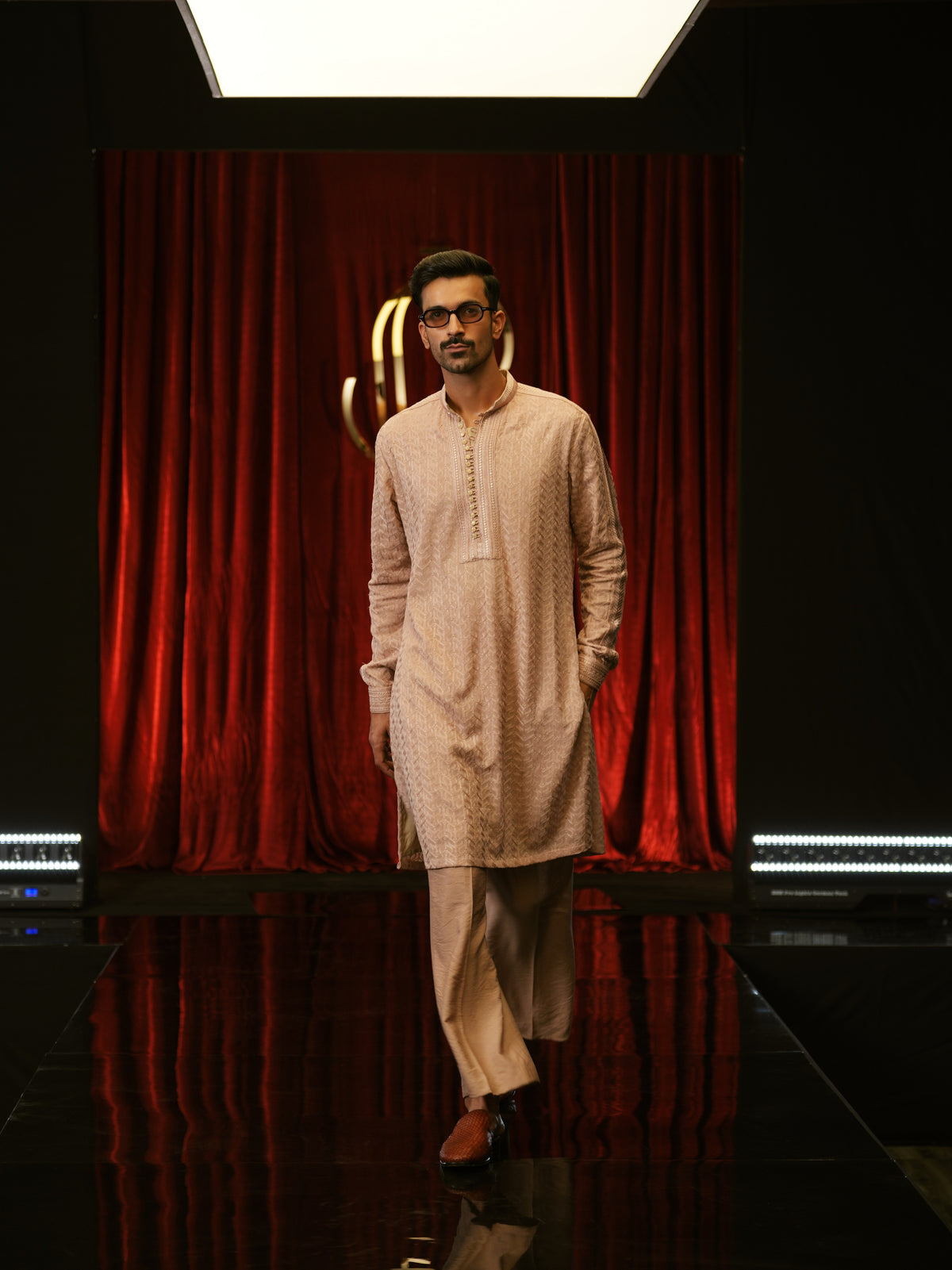 Champagne Jacquard Kurta