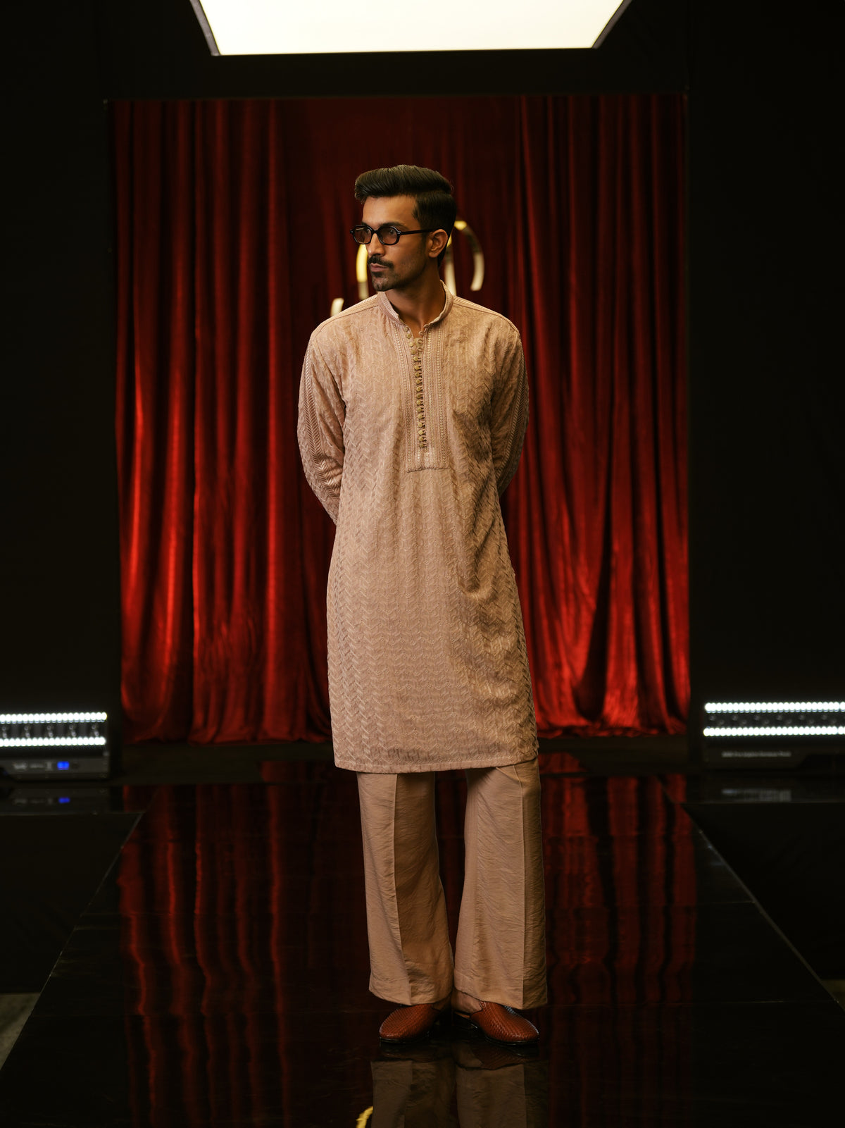Champagne Jacquard Kurta