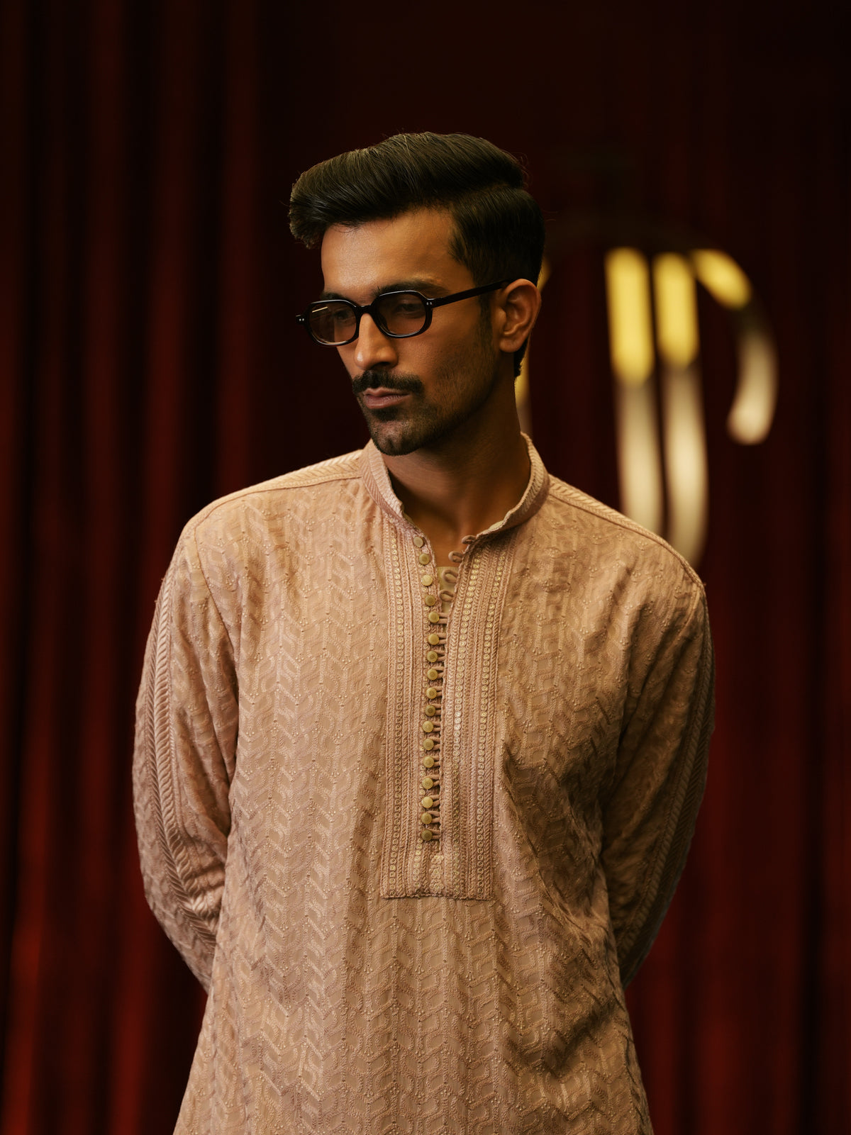 Champagne Jacquard Kurta