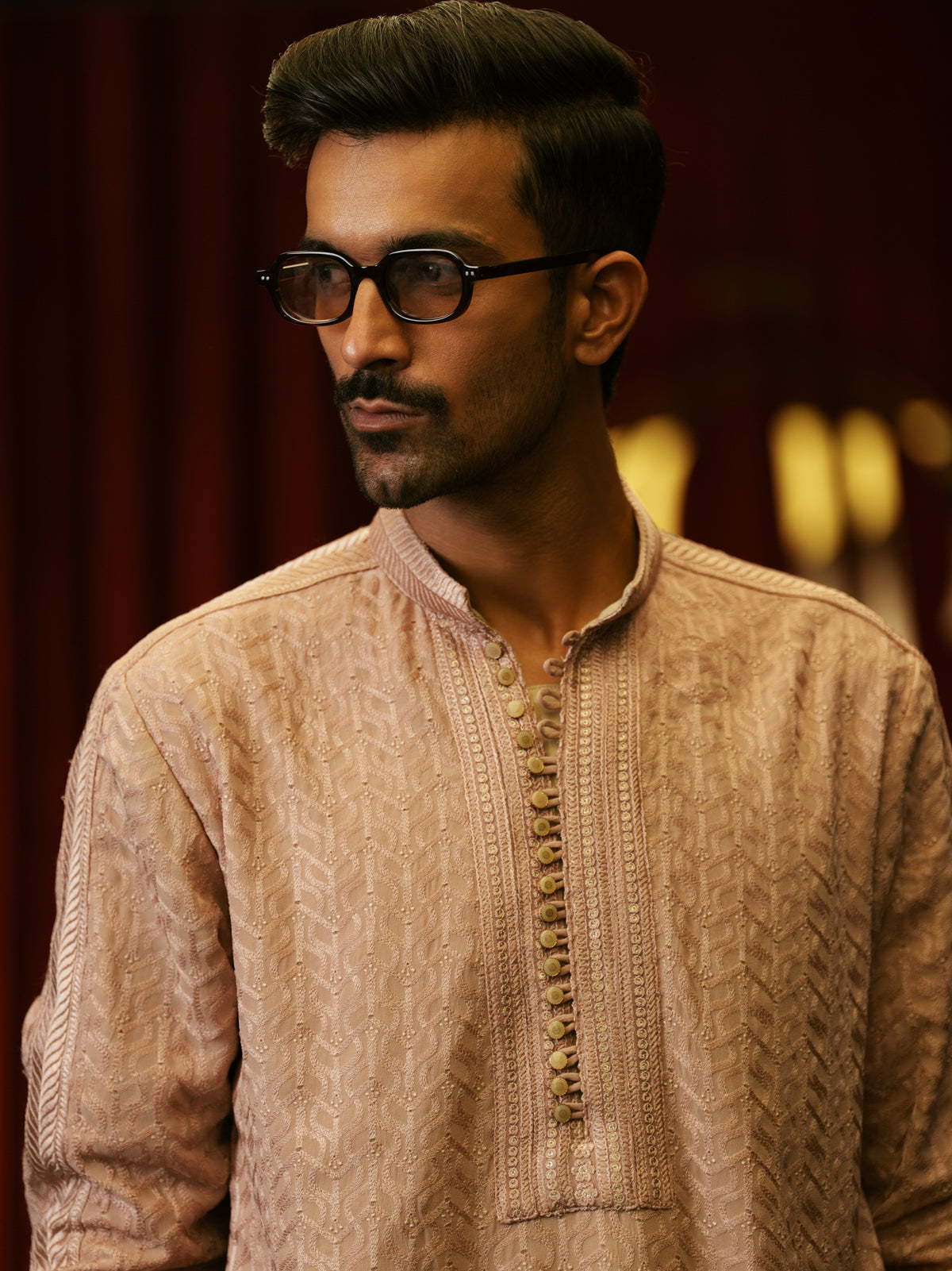 Champagne Jacquard Kurta