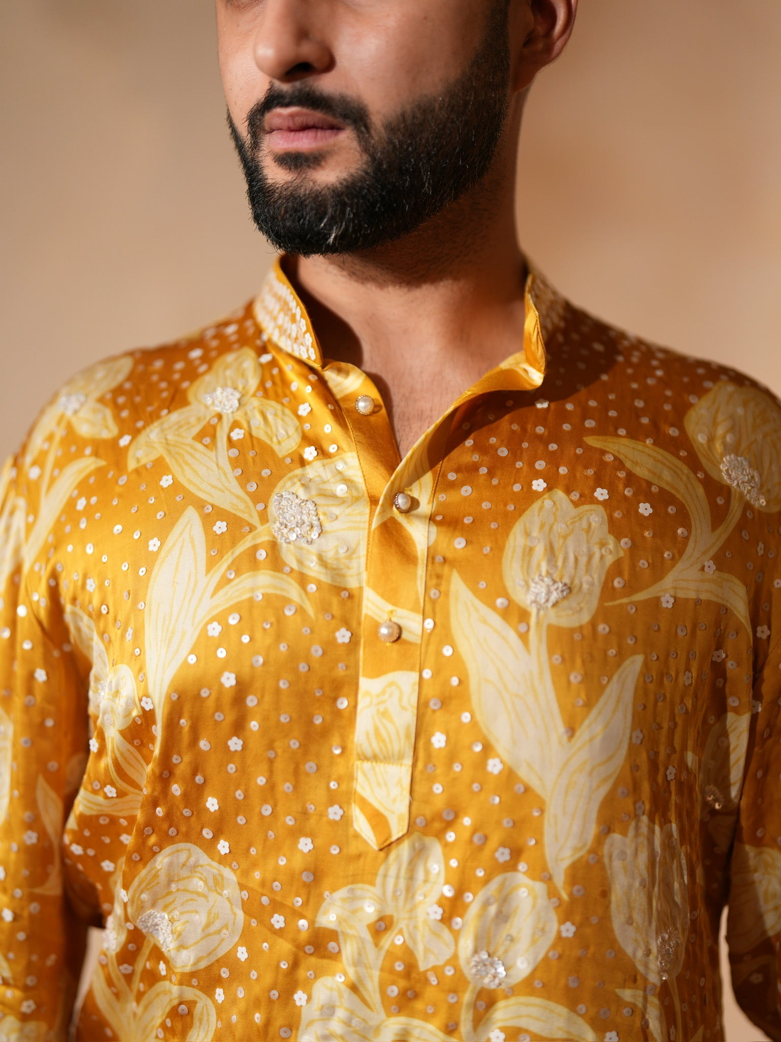 Rave yellow embroidered kurta