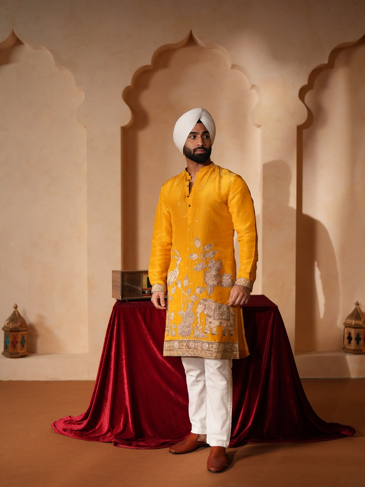 Noor yellow patch kurta