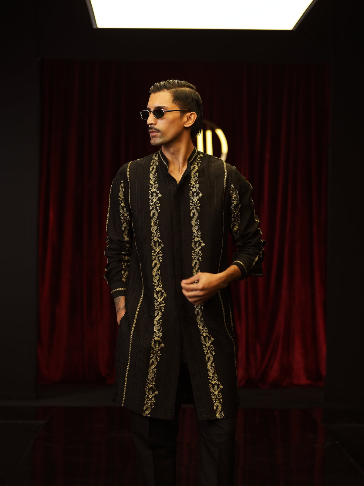 Black noir zari kurta