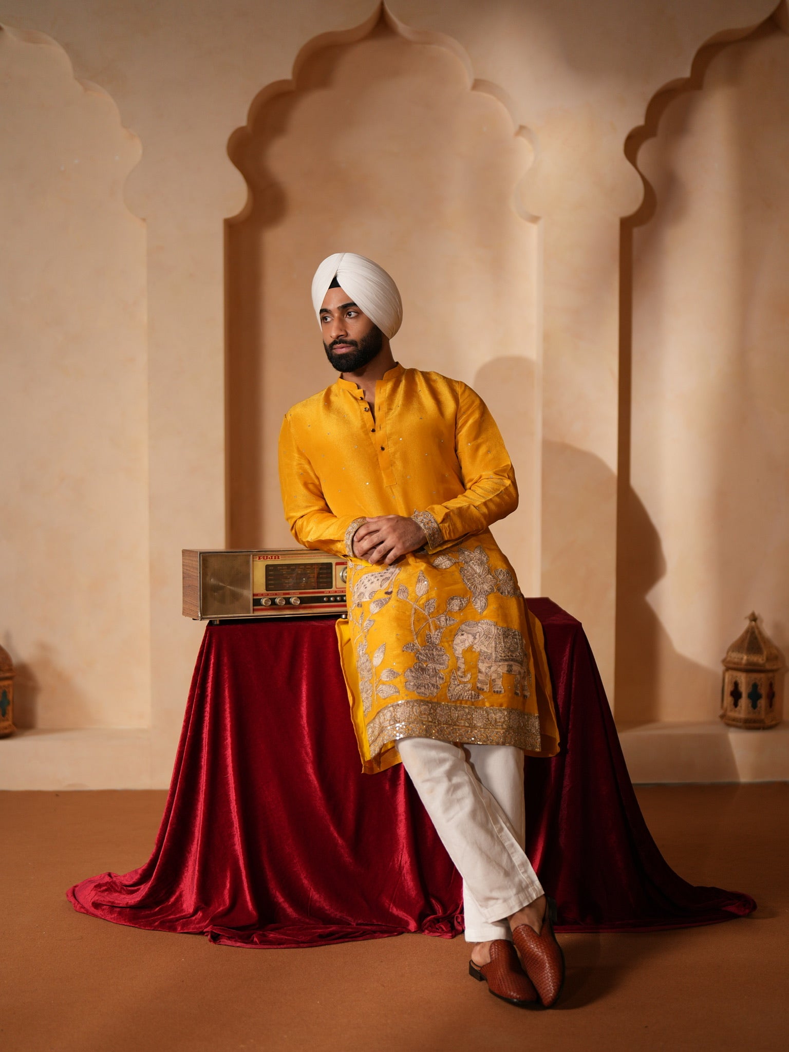 Noor yellow patch kurta