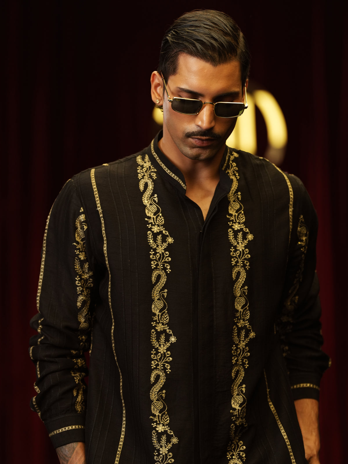Black noir zari kurta