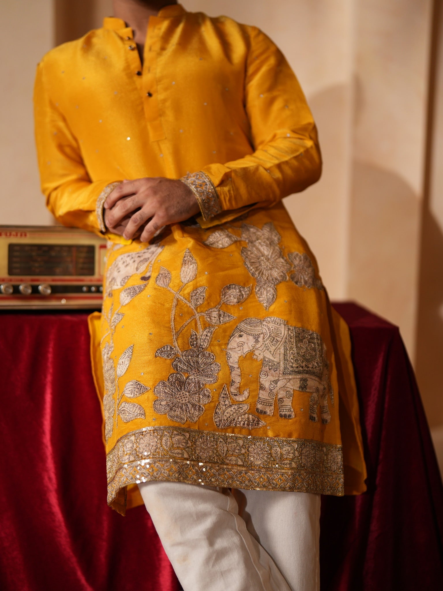 Noor yellow patch kurta