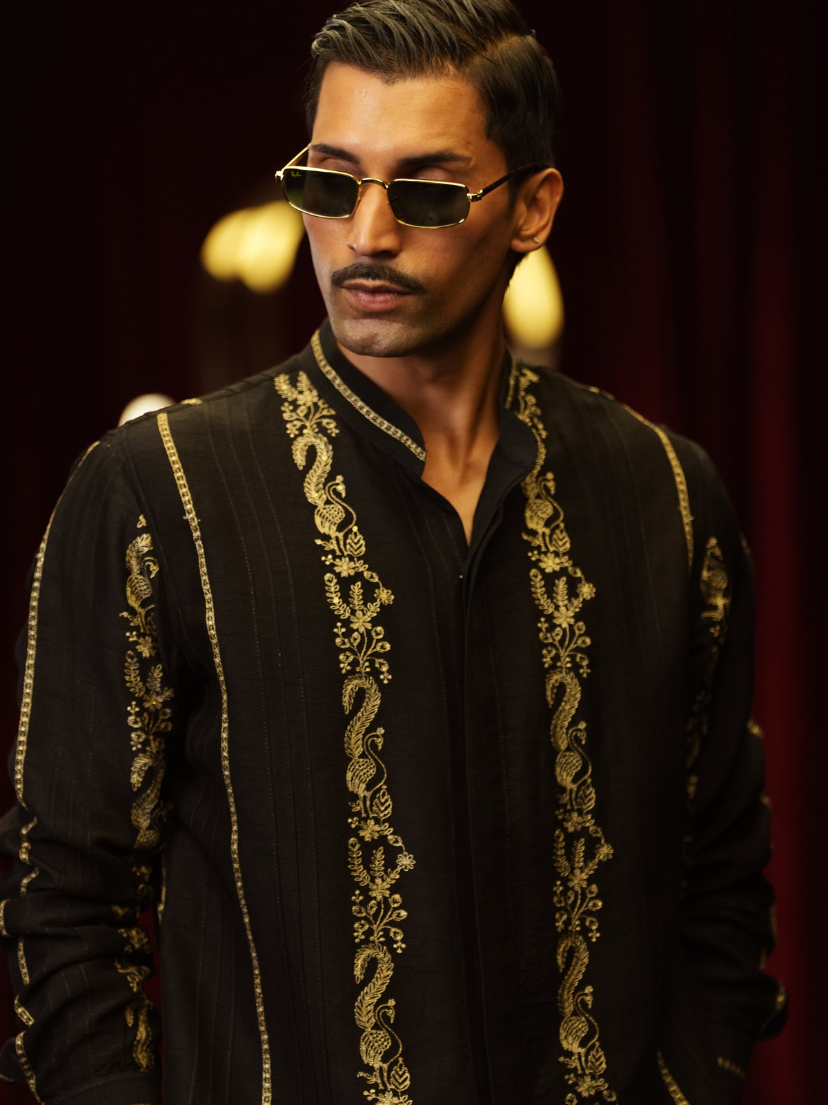 Black noir zari kurta