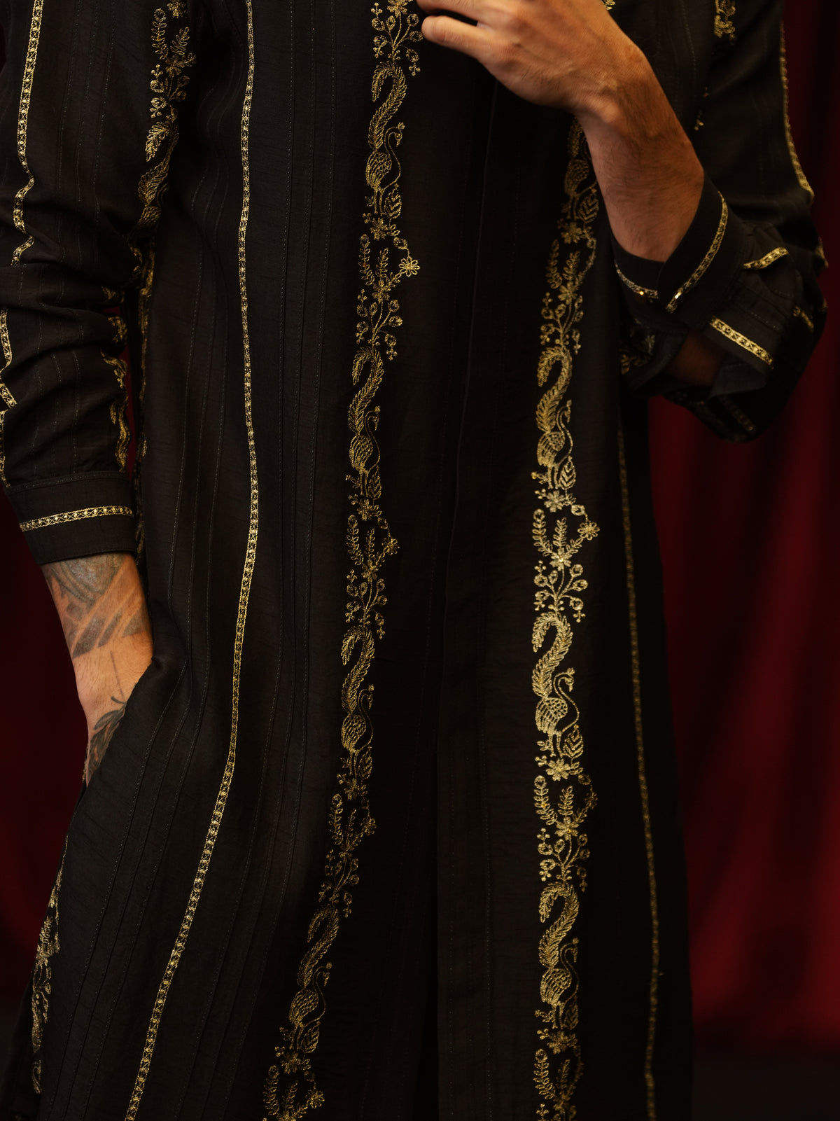 Black noir zari kurta