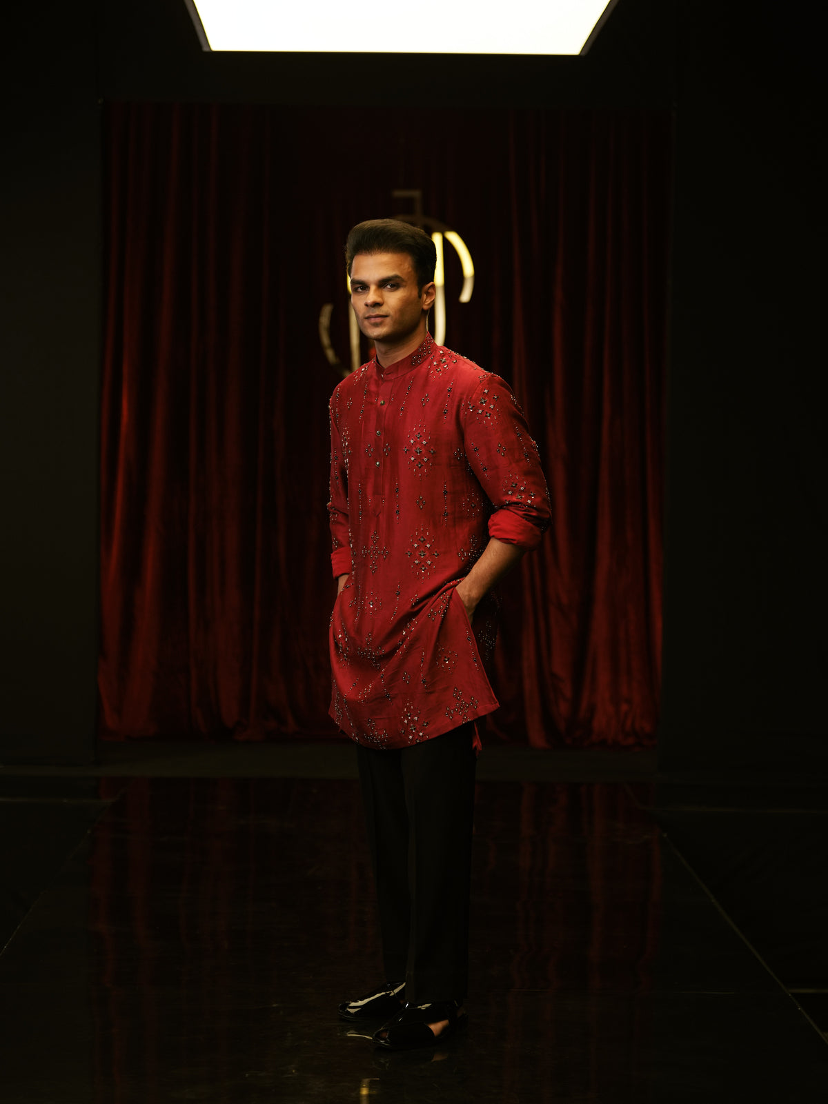 Red Royale Handwork Kurta