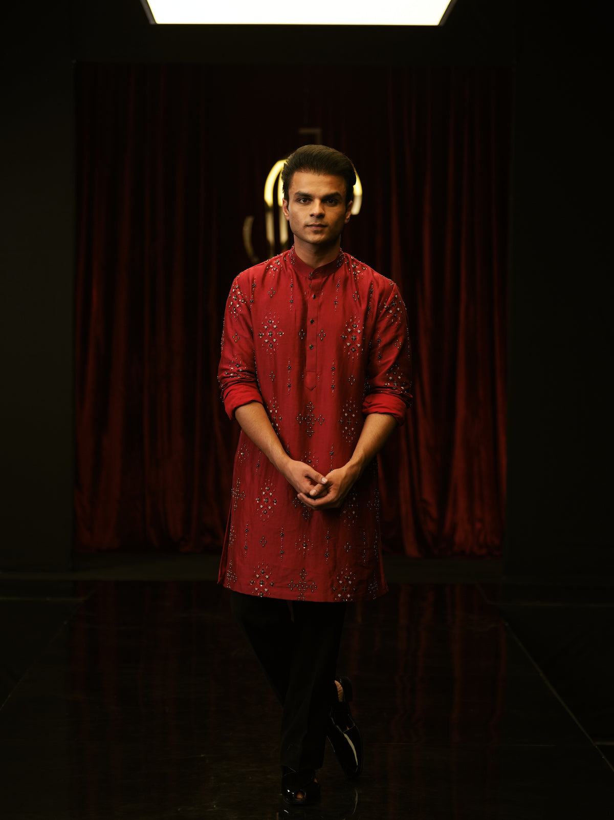 Red Royale Handwork Kurta