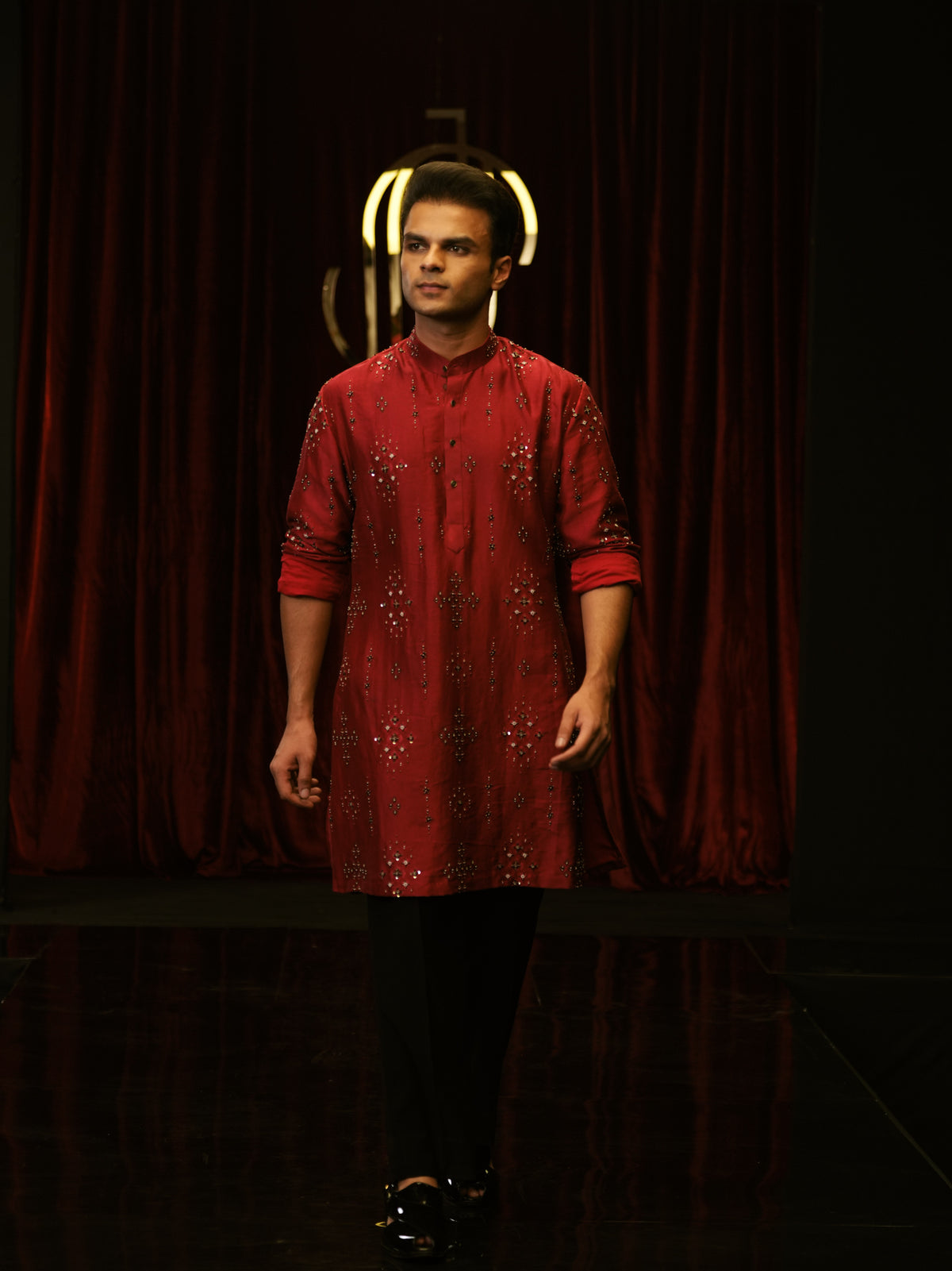Red Royale Handwork Kurta