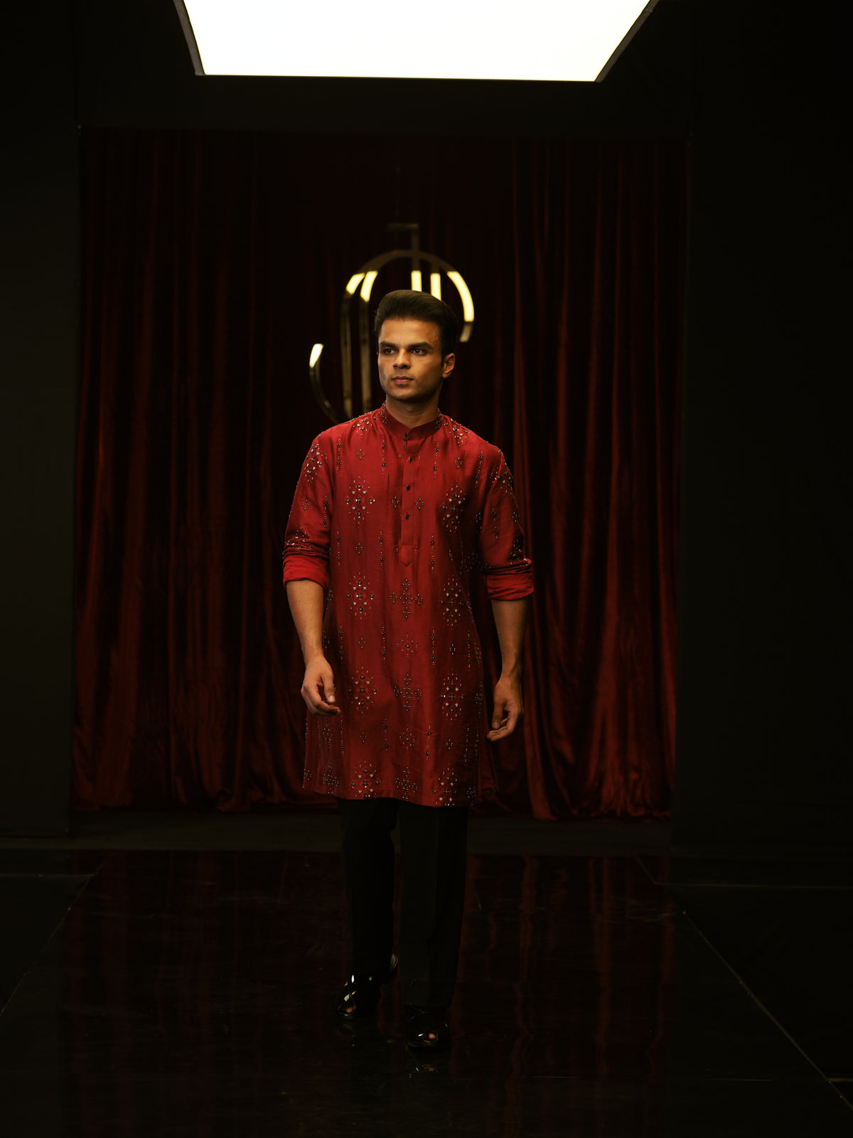 Red Royale Handwork Kurta