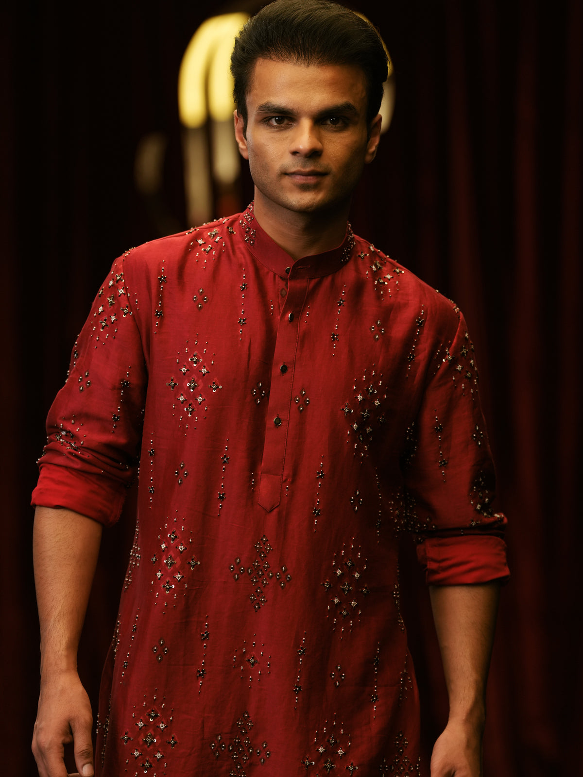 Red Royale Handwork Kurta