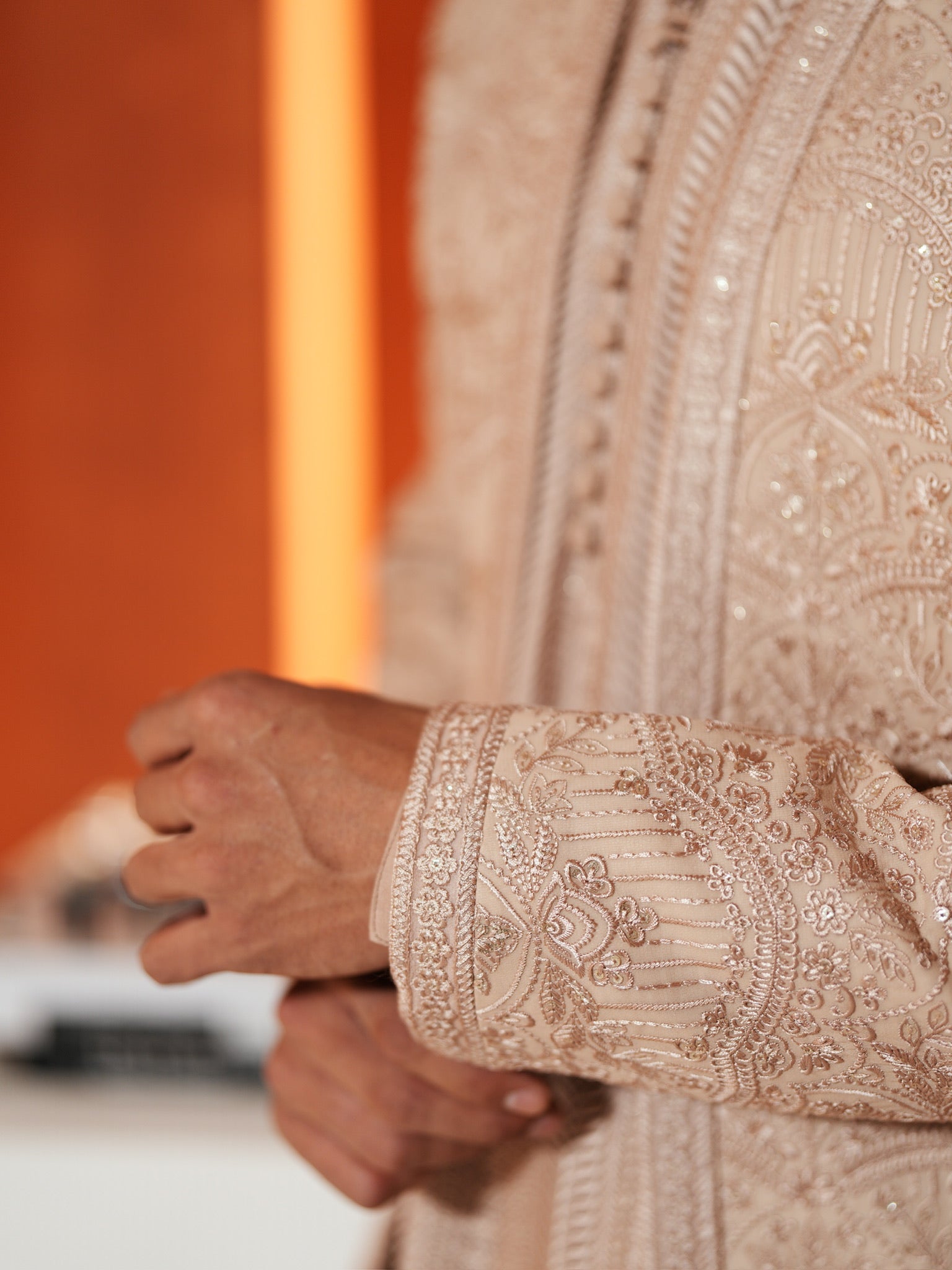 Blush Open Bandhgala Set