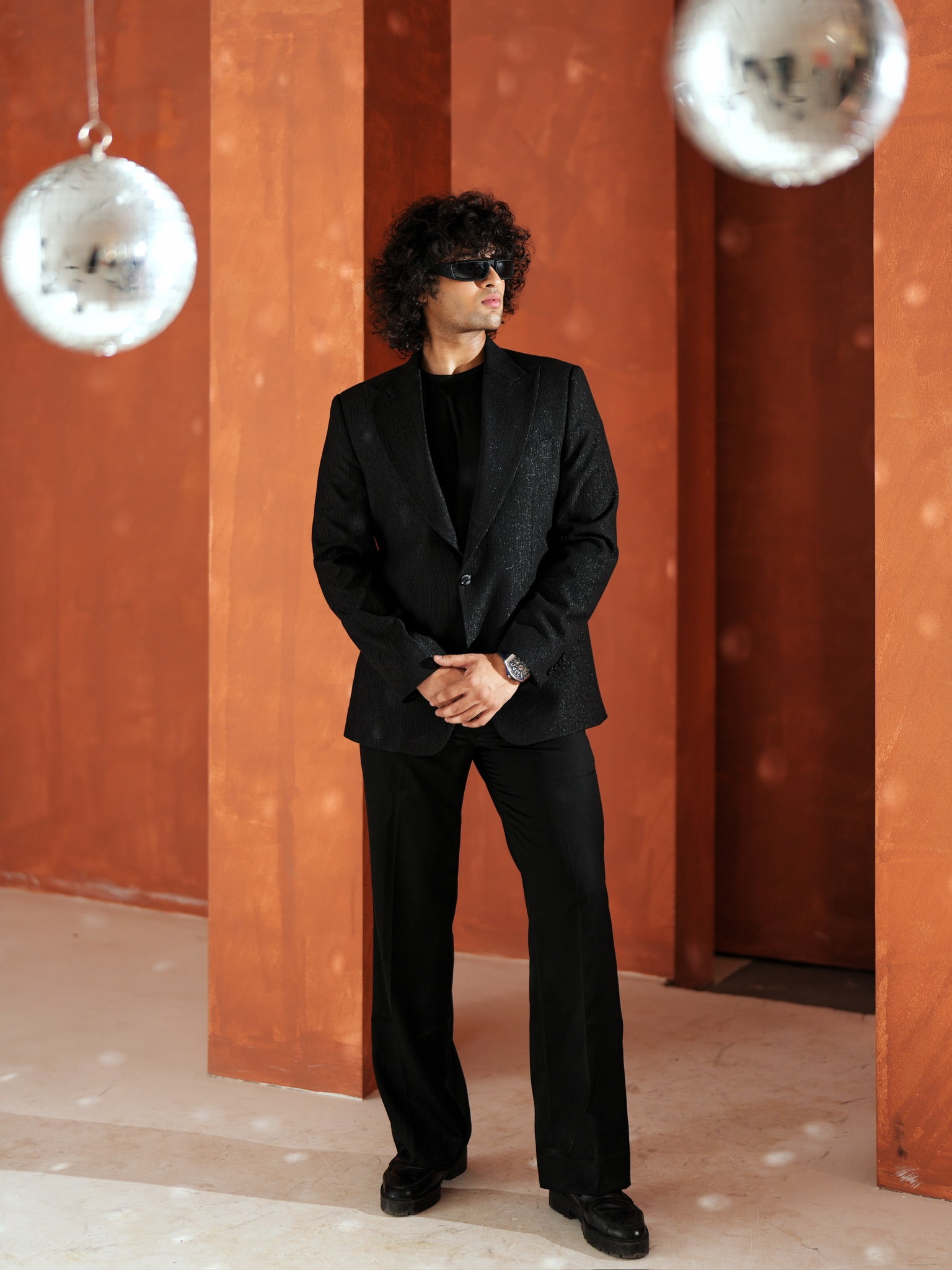 Shimmer Black Blazer