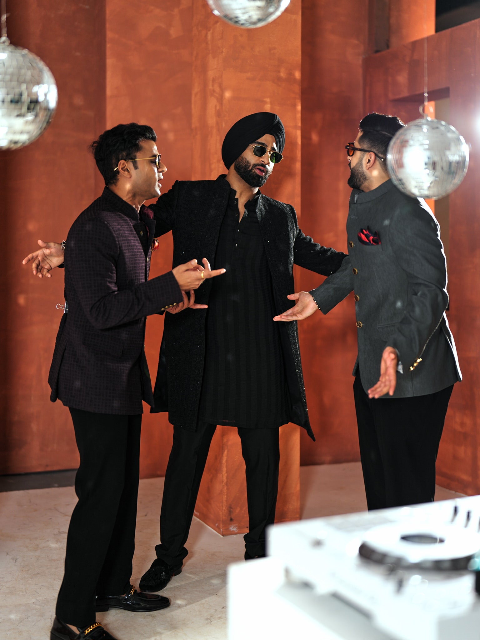 Black Chikankari Indowestern