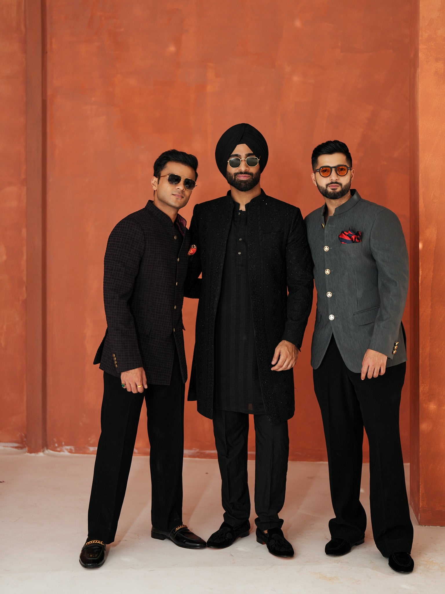 Black Chikankari Indowestern