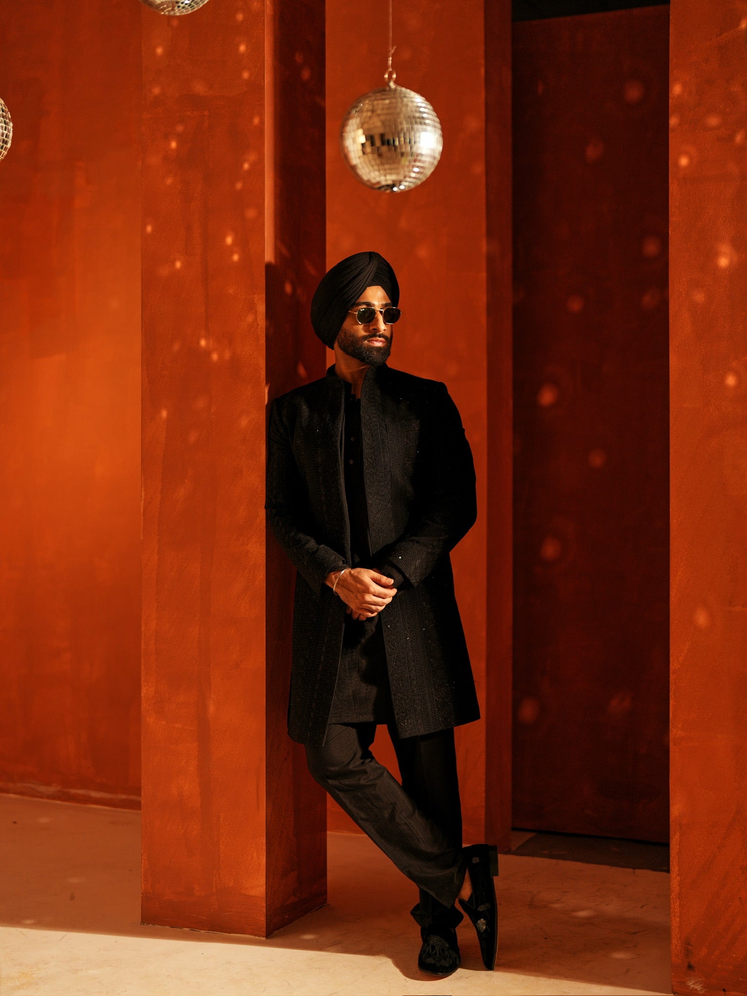 Black Chikankari Indowestern