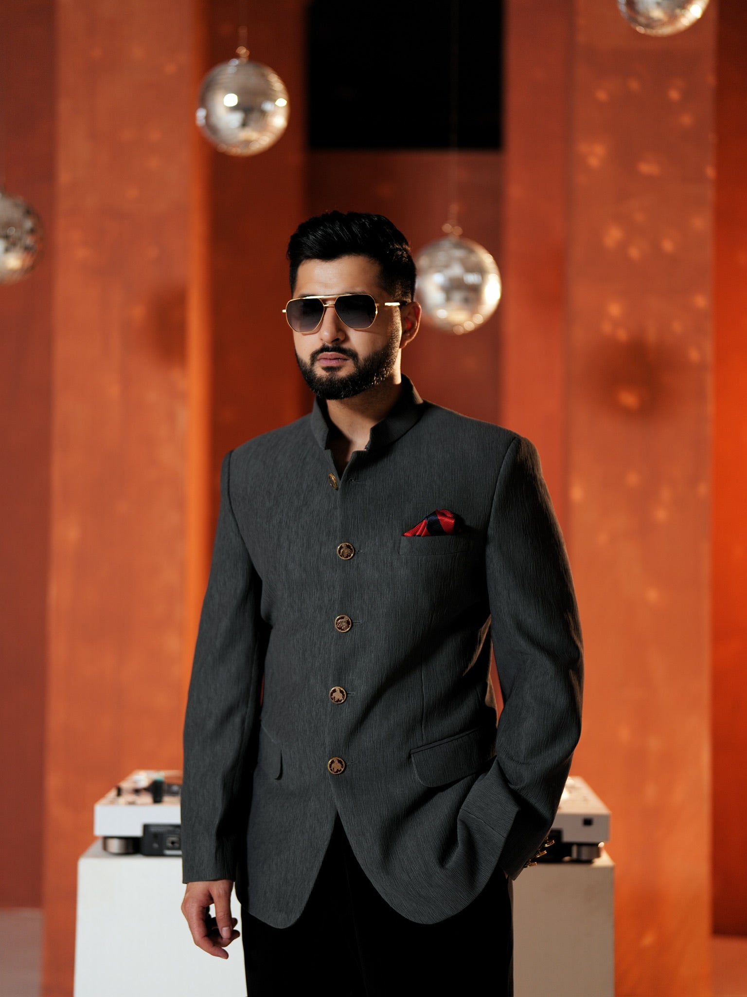 Charcoal Grey Bandhgala