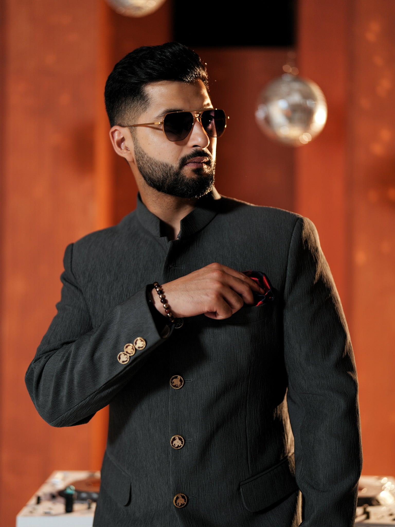 Charcoal Grey Bandhgala