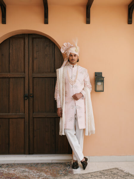 Pink Embroidered Sherwani